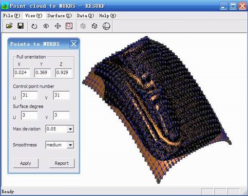 fit point cloud to NURBS surface