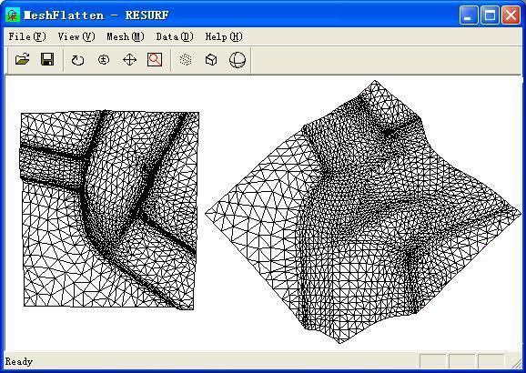 MeshFlatten is a standalone application, it can unfold  3D mesh to be 2D mesh